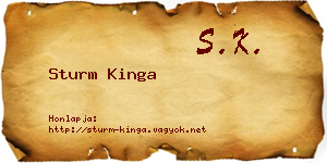 Sturm Kinga névjegykártya